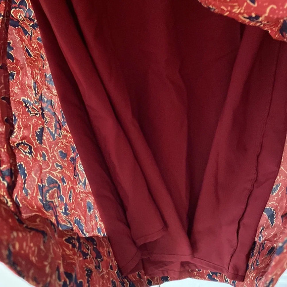 Madewell 100% Silk Lace-Up Dress in Assam Floral Babydoll Dress Fall Print Rust - Picture 7 of 11